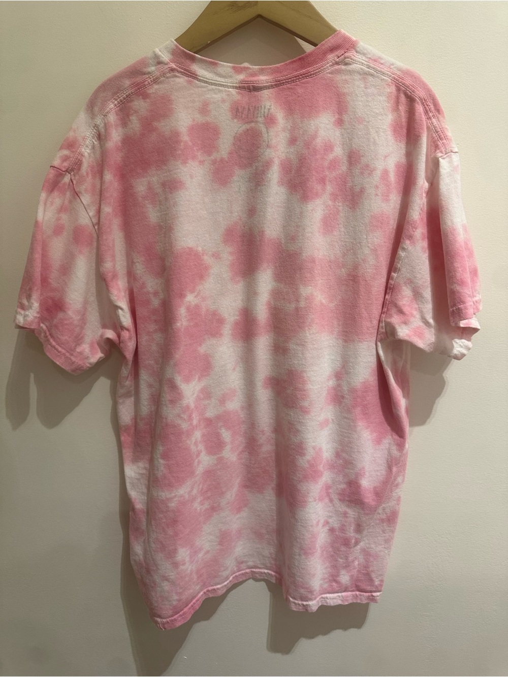 NIRVANA Pink Tie-Dye Tee with Yellow Smiley Logo L - Picture 3 of 3